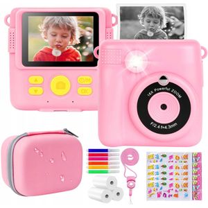 Multifunctionele kindercamera - Instant thermische printer - 32GB Opslag & 2.4 Inch Scherm - Roze Model met Accessoires - Educatief Speelgoed