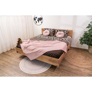 Zwevend eiken bed - Twee persoons bed - Massief eiken - 200 x 200