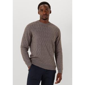 Gentiluomo - Round LS Sweater - Bruin - Heren