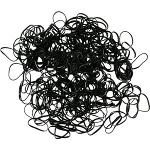 Haarelastiekjes Rasta elastiekjes Zwart 250 stuks.