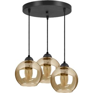Hanglamp Industrieel voor Woonkamer, Eetkamer - Goud Glas - 3-lichts - Goud Transparant - 3 bollen
