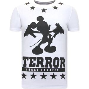 Heren T-shirt Exclusief - Terror Mouse - Wit