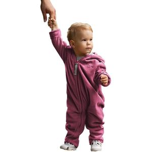 Fleece babyoverall met extra lange pijpen - ideaal voor babydrager - bessen 68-74