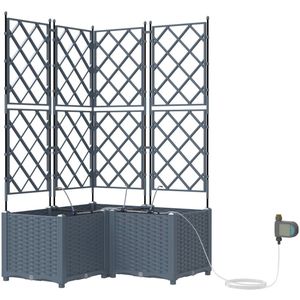 vidaXL - Tuinplanten - met - Water - Irrigatiesysteem - 3 - stuks - Lichtgrijs