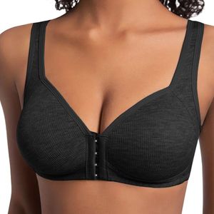 Comfortabele BH met Voorsluiting - Maat S - Zwart - Comfort BH Zonder Beugel - Corrigerende BH Met Push Up - Zwangerschaps Bh - Beugelloze Bh - Magic bra - Voorgevormde BH - Ondersteunende BH - Beha dames
