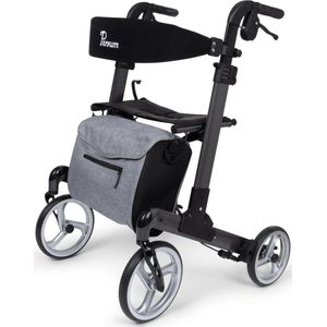 Parvum - Luxo - Rollator - Antraciet - Luxe Dubbel Opvouwbaar - 6,9 kg