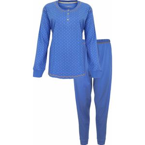 Irresistible Dames Pyjama - Katoen - Polo Sluiting - Blauw - Maat S