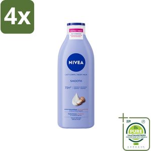 Nivea - Zijdezachte Body Milk - Serum & Sheaboter - 48 uur Hydratatie - Voor Droge Huid - 400 ml - Voordeelverpakking - 4 stuks - Nivea bodylotion - Bodymelk