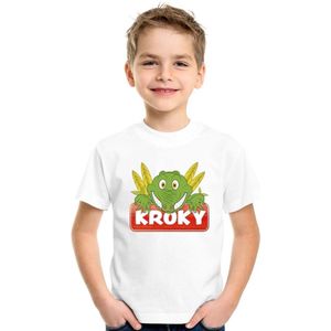 Kroky de krokodil t-shirt wit voor kinderen - unisex - krokodillen shirt - kinderkleding / kleding 122/128