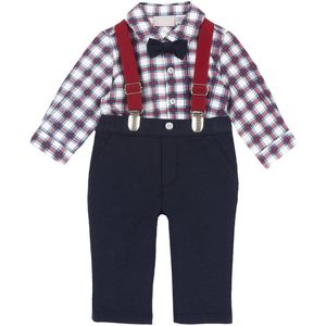Chicco - Set - Navy - Donkerrood - Wit - 2-delig - Hemd en Broek