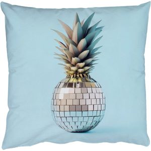 Sierkussens - Kussentjes Woonkamer - 50x50 cm - Blauw - Ananas - Disco - Discobal