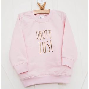 Sweater trui voor kind meisje - Big Sister - Maat roze 74 - Ik word grote zus - Zwanger - Geboorte - Gezinsuitbreiding - Aankondiging - Cadeau - Zwangerschapsaankondiging - Girl