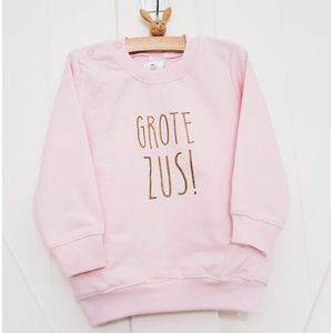 Sweater trui voor kind meisje - Big Sister - Maat roze 74 - grote zus - Zwanger - Geboorte - Gezinsuitbreiding - Aankondiging - Cadeau - Zwangerschapsaankondiging - Girl
