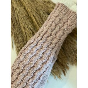Huissokken - Gebreide Winter Sokken - Dikke Sokken - Roze - Eén Maat