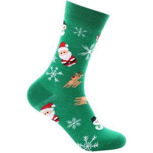 Kerstsokken - Katoen - Unisex - Schoenmaat 38-45 - Groen - Kerstcadeau