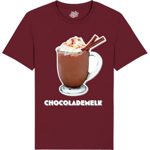 Chocolademelk - Foute kersttrui kerstcadeau - Dames / Heren / Unisex Kleding - Grappige Kerst en Oud en Nieuw Drank Outfit - T-Shirt - Unisex - Burgundy - Maat M