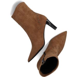 Notre-V 38259 Enkellaarsjes - Enkelboots met rits - Dames - Cognac - Maat 42