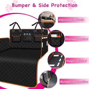Kofferbakbeschermer voor honden, antislip waterdichte kofferbakvoering voor huisdieren met zijbumperbescherming, krasbestendig, scheurvast, verdikte wasbare cargohoes, kofferbakmat voor