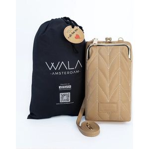 WALA AMSTERDAM® - Vegan Lederen Telefoontasje - Crossbody - Ella Khaki - Inclusief stijlvolle dustbag.