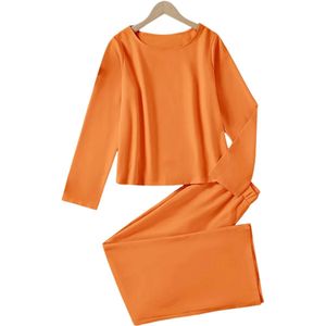 Bovista Linnen Broek Dames - Zomerbroek - Volwassenen - Lange Broek - Pantalon - Strandbroek - Zomer - Ibiza Stijl - Oranje - Maat M