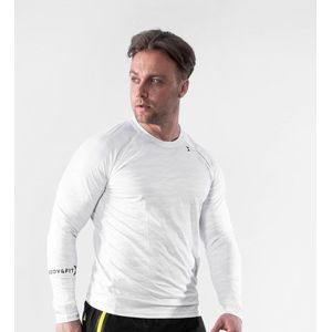 Body & Fit Perfection Stretch T-Shirt - Sportshirt Heren - Fitness Top Mannen – Maat XXL - Wit