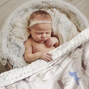 Babydeken, 75 x 100 cm, uniseks, pasgeborenen, dik, superzacht, dier met boom, groene olifant, slaapdeken voor peuters, kinderen, baby's, meisjes, jongens, kinderkamer, dekbed, geschenken