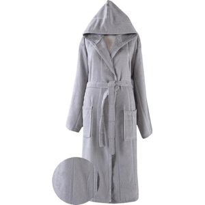 Badjas Grijs met capuchon (S/M) 100% katoen