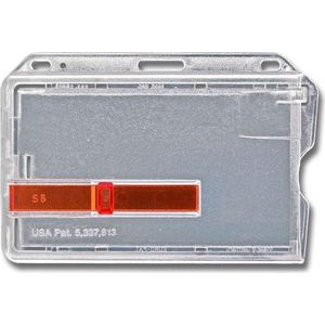 Ultraholder gesloten badgehouder m. 1 rode schuif, pk a 10 stuks