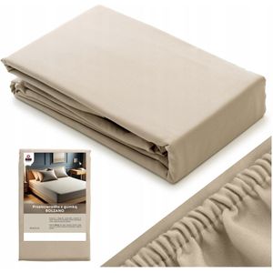 Hoeslaken 180x200 cm Katoen Satijn - Zacht & Comfortabel - Beige