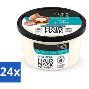 24 x Organic Shop - Haarmasker Argan & Amla - Herstellend en Verzorgend - 250 ml - Haar Masker Argan - Haarmasker Amla - Herstellend Haarmasker - Verzorgend Haarmasker - Beschadigd Haar