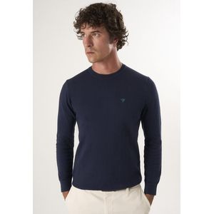 Felix Hardy - Classic Crew Neck Knit Sweater - Navy - Heren Trui - 100% Katoen