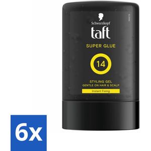Taft - Super Glue 14 - Styling Gel - Ultieme stevigheid - 300 ml - Voordeelverpakking - 6 stuks