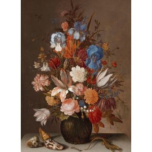 Balthasar van der Ast - Stilleven met bloemen 60x90cm, Rijksmuseum, print op canvas, premium print, oude meester