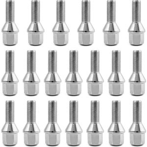 Verlengde conische wielbouten 55mm - M14x1.5 - Chroom - Set van 20 bouten / M14x1,5 / M14 x 1,5 / M14 x 1.5