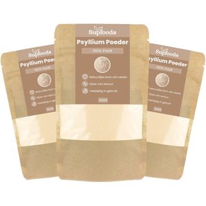 Psylliumvezels 100% Puur - 600gram - Psyllium Husk Poeder is Bron van IJzer, Magnesium en Calcium - Natuurlijk Vezel Supplement