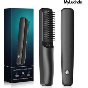 Mylucinda® - ION Draadloze Stijlborstel - USB Oplaadbare Stijltang voor Baard & Haar - Unisex Stylingtool - Compact & Zwart