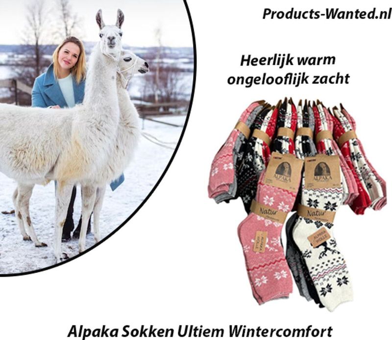 6 Paar Alpaka Sokken Ultiem Wintercomfort 35-38