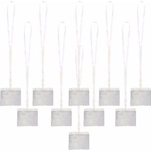 Multipack van 10x Keycords incl. badgehouders wit 11,2 x 58 cm