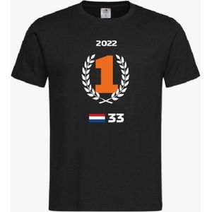 LBM Race Circuit World Champion T-shirt nr 1 - Zwart - Maat L - Unisex
