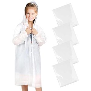 4 stuks regenponcho voor kinderen, herbruikbare regencape voor kinderen, waterdichte regenjas voor kinderen, regenponcho, cape voor meisjes en jongens, wandelen, kamperen, reizen, regenponcho