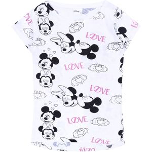 Wit damesslaapshirt met korte mouwen Minnie Mouse