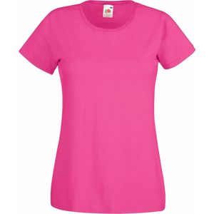 Fruit Of The Loom Dames / Vrouwen Damens-Fit Valueweight T-shirt met korte mouwen (Fuchsia)