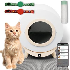 Heimer Easy Scoop - Automatische Kattenbak Zelfreinigend - Elektrische & Zelfreinigende Robot - 80L XXL - incl. Kattenbakmat & App