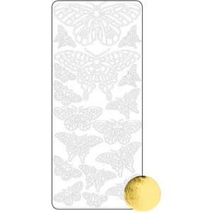 Stickervel goud vlinders - 0076 - Vaessen Creative - goud - butterflies - 17 vlinder stickers - gold