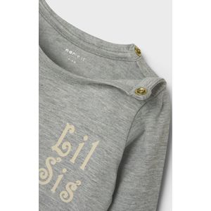Name It Romper l/s - NbfLaby - Grey Melange - Name It - 62 - Romper L/S