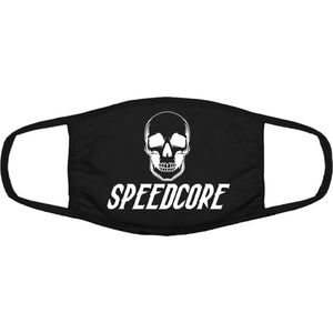 Speedcore mondkapje | muziek | festival | hardcore | grappig | gezichtsmasker | bescherming | bedrukt | logo | Zwart mondmasker van katoen, uitwasbaar & herbruikbaar. Geschikt voor OV