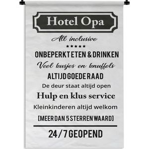 Wandkleed Vaderdag - Vaderdag cadeau - Hotel opa Wandkleed katoen 90x135 cm - Wandtapijt met foto