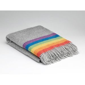 McNutt - Grijs Regenboog Streep- Wollen Plaid