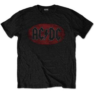 AC/DC - Oval Logo Vintage Heren T-shirt - M - Zwart
