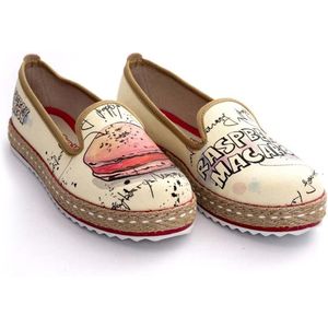 Goby – Raspberry Macaron Dames Ballerina's – Instappers - Handmade – Vegan – Maat 42